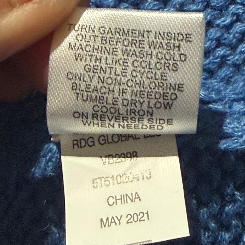 Freshman 1996 Blue Bohemian Fair Isle Medium‎ Cardigan Duster Raglan Sleeves NWT - Picture 12 of 12